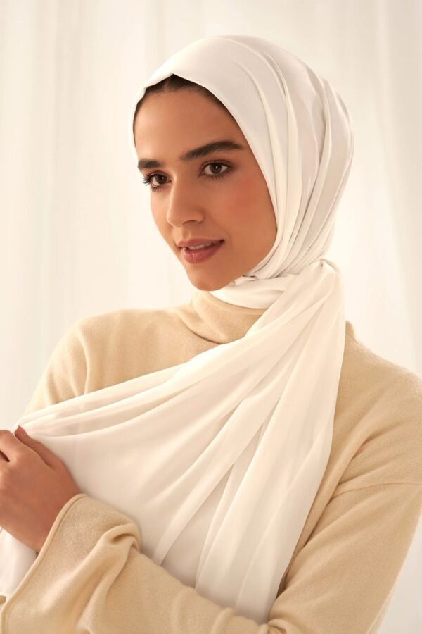 Ivory Georgette Hijab - Image 2