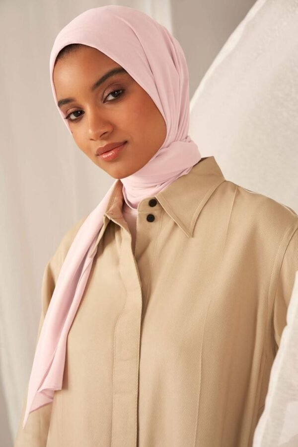 Pale Rose Georgette Hijab - Image 2