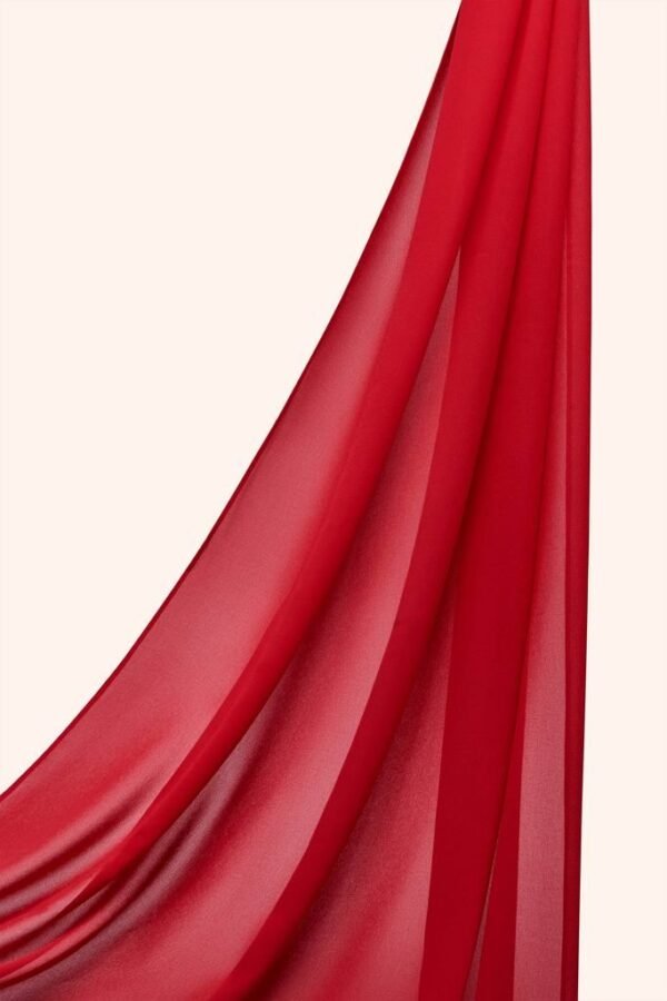 Cherry Red Georgette Hijab - Image 2