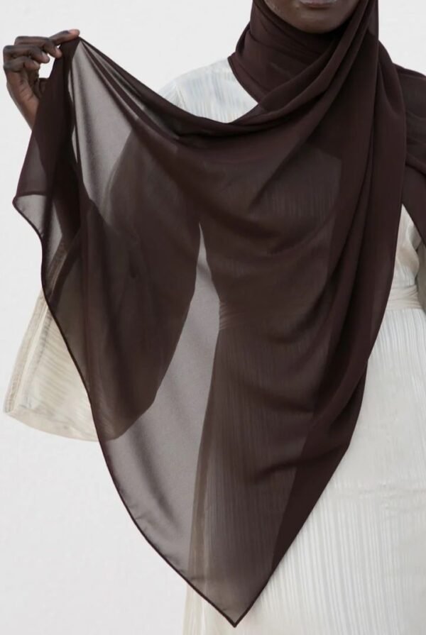 Dark Brown Georgette Hijab - Image 3