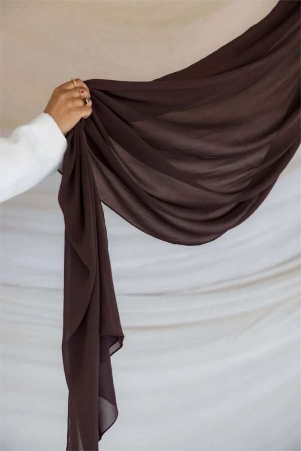 Dark Brown Georgette Hijab - Image 2