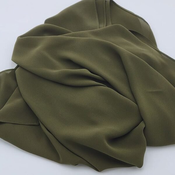 Olive Green Georgette Hijab - Image 2