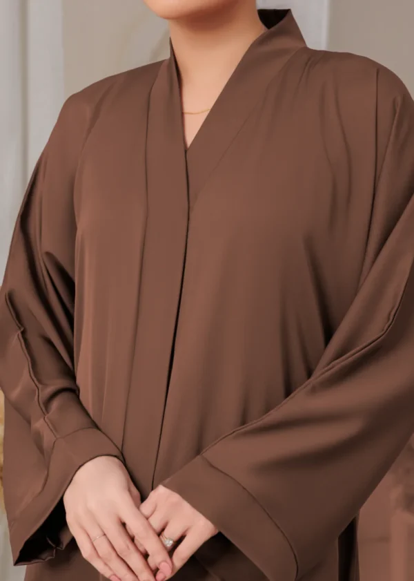 Classic Brown Nidha Abaya for Everyday Elegance – Modest & Comfortable Wear - Image 5